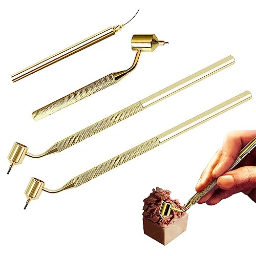 ZPSNDP 2 Stück Fluid Writer Pen Set,0,5mm/0,7mm Messing Tragbares Zeichenwerkzeug für Kratzer, Schräger Fine Line Writer Pen, für Kratzer-Reparatur von ZPSNDP