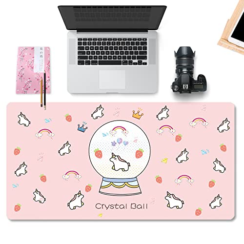 Mauspad XXL Einhorn-Kristallkugel Mousepad Rutschfester Gummibasis Mouse Pad Verschleißfest Vernähte Kanten Gaming Mauspad Verbessert Geschwindigkeit Und Präzision Maus Pad 400x800x3mm von ZQMHCY