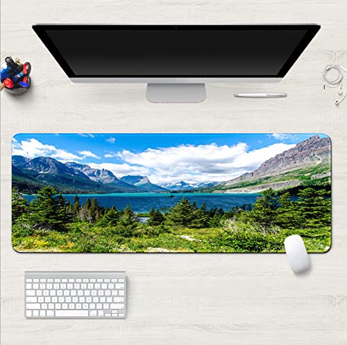 Mousepad XXL Naturlandschaft Mousepad Rutschfester Gummibasis Gaming Mauspad Verschleißfest Vernähte Kanten Mouse Pad Verbessert Geschwindigkeit Und Präzision Maus Pad Mauspads 400x900x3mm von ZQMHCY