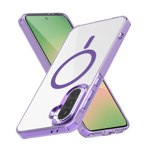 Magnetisch Hülle für Samsung Galaxy A36 / A56, Schutzhülle kompatibel mit Kabelloses Laden Militärnorm Schutz Kratzfest Stoßfest Schlanke Transparente Handyhülle,Violett Magnetisch Hülle für Samsung Galaxy A36 / A56, Schutzhülle kompatibel mit Kabelloses Laden Militärnorm Schutz Kratzfest Stoßfest Schlanke Transparente Handyhülle,Violett von ZQYFCDZ