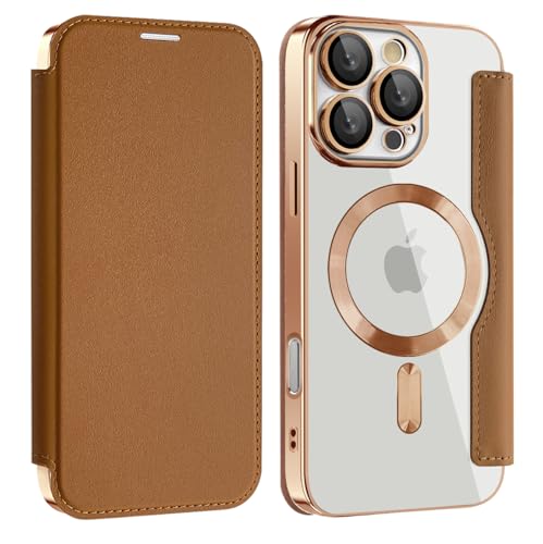 ZQYFCDZ Magnetisch Hülle für iPhone 16 Pro Max Kompatibel mit MagSafe, Transparente Anti-Kratzer Leder Flip Klapphülle mit RFID-Sperre Schutzhülle Case für iPhone 16 Pro Max,Braun ZQYFCDZ Magnetisch Hülle für iPhone 16 Pro Max Kompatibel mit MagSafe, Transparente Anti-Kratzer Leder Flip Klapphülle mit RFID-Sperre Schutzhülle Case für iPhone 16 Pro Max,Braun von ZQYFCDZ