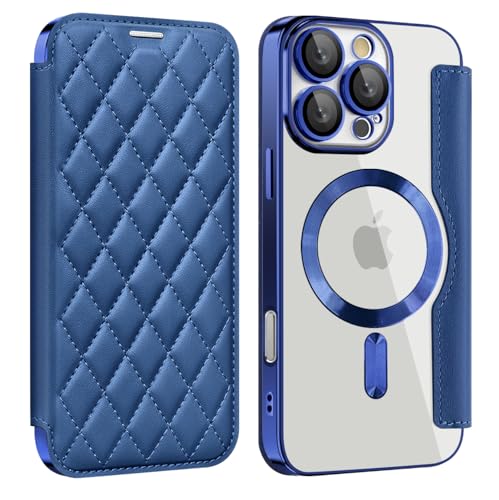 ZQYFCDZ Magnetisch Hülle für iPhone 16 Pro Max Kompatibel mit MagSafe, Transparente Anti-Kratzer Leder Flip Klapphülle mit RFID-Sperre Schutzhülle Case für iPhone 16 Pro Max Blau ZQYFCDZ Magnetisch Hülle für iPhone 16 Pro Max Kompatibel mit MagSafe, Transparente Anti-Kratzer Leder Flip Klapphülle mit RFID-Sperre Schutzhülle Case für iPhone 16 Pro Max Blau von ZQYFCDZ