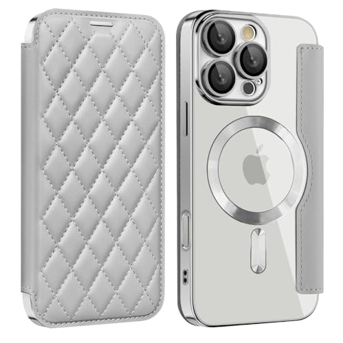 ZQYFCDZ Magnetisch Hülle für iPhone 16 Pro Max Kompatibel mit MagSafe, Transparente Anti-Kratzer Leder Flip Klapphülle mit RFID-Sperre Schutzhülle Case für iPhone 16 Pro Max Gray ZQYFCDZ Magnetisch Hülle für iPhone 16 Pro Max Kompatibel mit MagSafe, Transparente Anti-Kratzer Leder Flip Klapphülle mit RFID-Sperre Schutzhülle Case für iPhone 16 Pro Max Gray von ZQYFCDZ