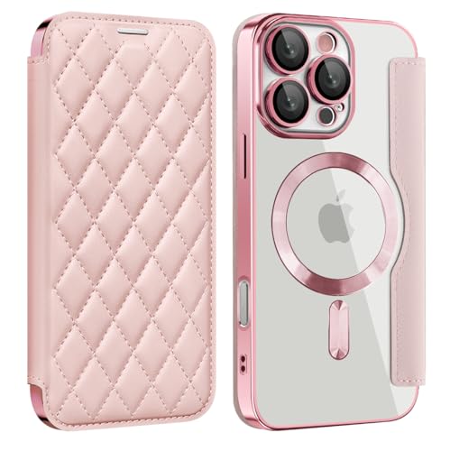 ZQYFCDZ Magnetisch Hülle für iPhone 16 Pro Max Kompatibel mit MagSafe, Transparente Anti-Kratzer Leder Flip Klapphülle mit RFID-Sperre Schutzhülle Case für iPhone 16 Pro Max Rosa ZQYFCDZ Magnetisch Hülle für iPhone 16 Pro Max Kompatibel mit MagSafe, Transparente Anti-Kratzer Leder Flip Klapphülle mit RFID-Sperre Schutzhülle Case für iPhone 16 Pro Max Rosa von ZQYFCDZ