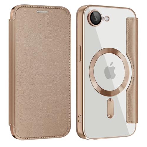 ZQYFCDZ Magnetische Hülle für iPhone 16e Kompatibel mit MagSafe, PU-Leder Flip Portemonnaie mit Kartensteckplatz, Transparente Handyhülle für iPhone 16e, Gold ZQYFCDZ Magnetische Hülle für iPhone 16e Kompatibel mit MagSafe, PU-Leder Flip Portemonnaie mit Kartensteckplatz, Transparente Handyhülle für iPhone 16e, Gold von ZQYFCDZ