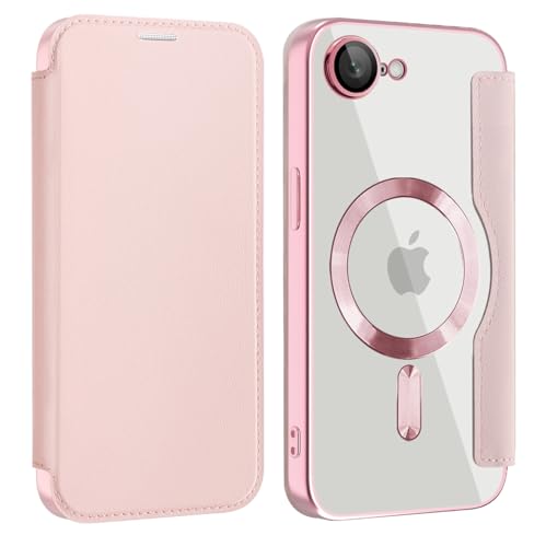 ZQYFCDZ Magnetische Hülle für iPhone 16e Kompatibel mit MagSafe, PU-Leder Flip Portemonnaie mit Kartensteckplatz, Transparente Handyhülle für iPhone 16e, Rosa ZQYFCDZ Magnetische Hülle für iPhone 16e Kompatibel mit MagSafe, PU-Leder Flip Portemonnaie mit Kartensteckplatz, Transparente Handyhülle für iPhone 16e, Rosa von ZQYFCDZ