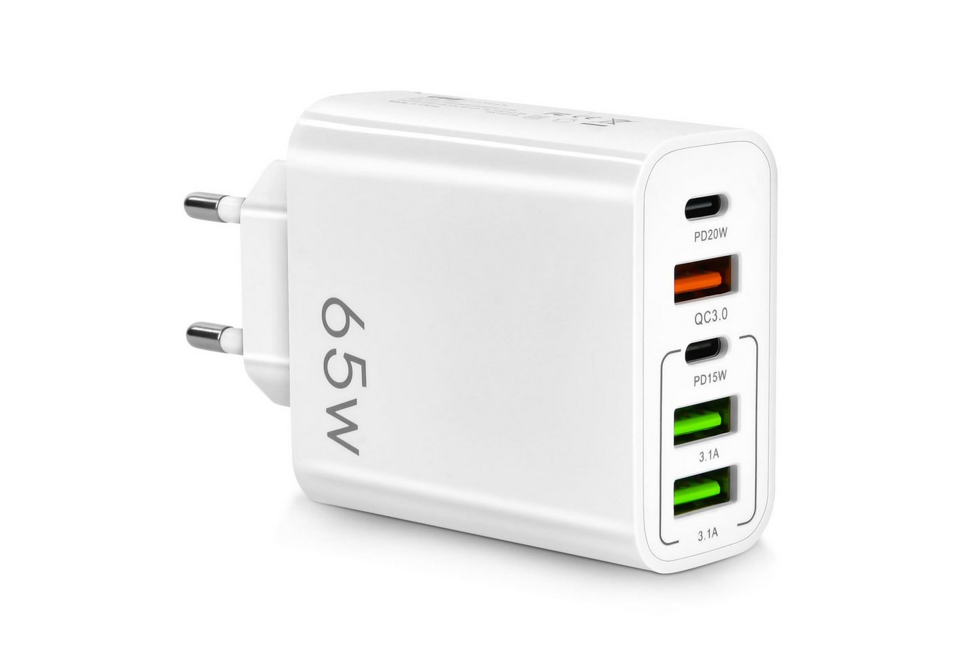 Avylet 65W Schnellladegerät Multifunktional,2 Typ C PD +3 USB Wandladegerät USB-Ladegerät (3.0 Power Adapter USB Netzteil für iPhone 14 Pro Max 13, 5 Ports Mehrfach Ladegerät mit USB-C und USB-A) von Avylet