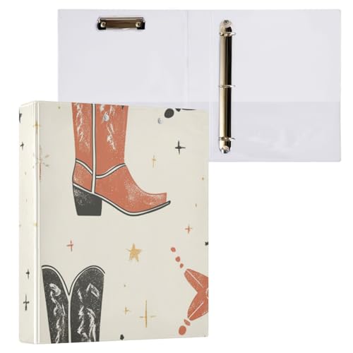 ZRWLUCKY Dream Catcher and Boots 3 Ringe Ordner 1,5 Zoll Notizbuch Ordner mit Tascheneinband 1/2 Packung Ordner College Ordner für Studenten 200 Blatt von ZRWLUCKY