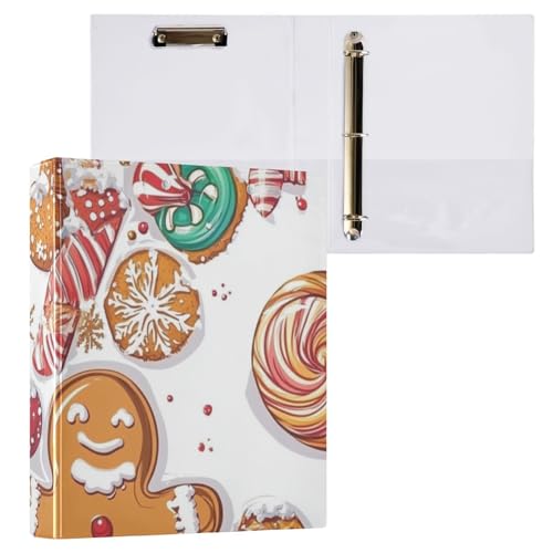 ZRWLUCKY Lebkuchenbonbon-Notizbuch, 3 Ringe, 3,8 cm, Ordner mit Tascheneinband, 1/2er-Pack, Schulhefter 200 Blatt von ZRWLUCKY