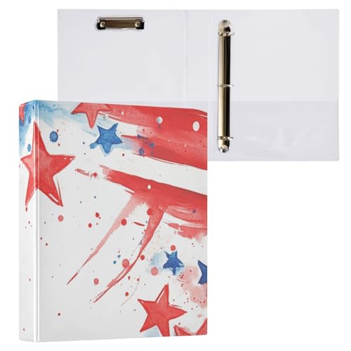 ZRWLUCKY Ringordner mit Sternen, 3,8 cm, mit Innentaschen, 1/2er-Pack für Briefgröße (27,9 x 21,6 cm), 200 Blatt von ZRWLUCKY