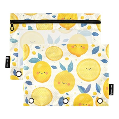 ZRWLUCKY Yelllow Lemon 3-Ring-Ordner mit großem Fassungsvermögen, 2 transparente Aktenordner für Büro, Zuhause, Aufbewahrungstasche mit Reißverschluss ZRWLUCKY Yelllow Lemon 3-Ring-Ordner mit großem Fassungsvermögen, 2 transparente Aktenordner für Büro, Zuhause, Aufbewahrungstasche mit Reißverschluss von ZRWLUCKY