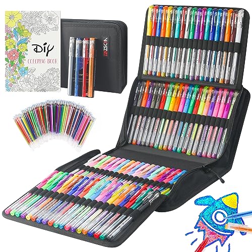 Gelstifte für Erwachsene, 202 Stück, 104 Künstlerstifte enthalten 100 Buntstifte, 4 metallische Glitzerstifte mit 98 Nachfüllungen, feine Spitze, metallischer Gelstift zum Zeichnen, Journaling, Gelstifte für Erwachsene, 202 Stück, 104 Künstlerstifte enthalten 100 Buntstifte, 4 metallische Glitzerstifte mit 98 Nachfüllungen, feine Spitze, metallischer Gelstift zum Zeichnen, Journaling, von ZSCM QUALITY DECIDES THE FUTURE