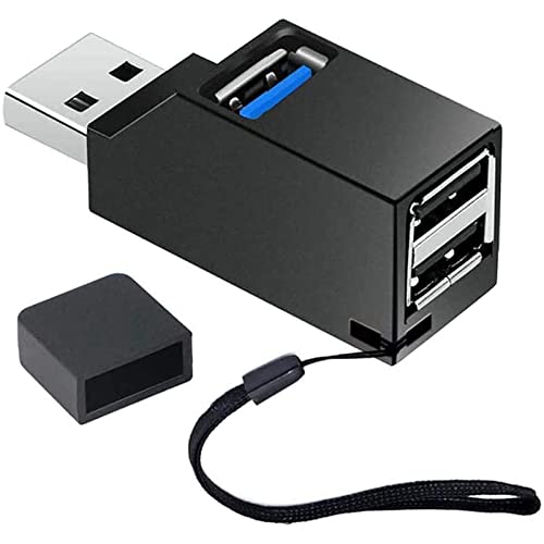 ZSDF USB 3.0 Hub 3 Port, Mini Portable Splitter Adapter Dock für PC und Laptop ( Schwarz ) von ZSDF