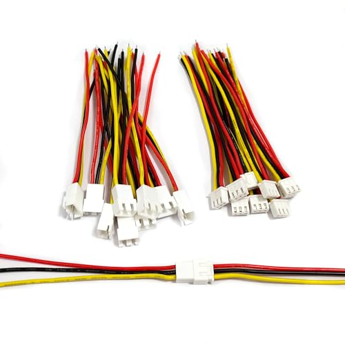 ZSDZFYLLK 10 Paare JST-XH 2,54mm 3-Pin Männlich Weiblichen Stecker mit 10cm 22 AWG Weiche Silikon Kabel Drähte JST Steckverbinder von ZSDZFYLLK