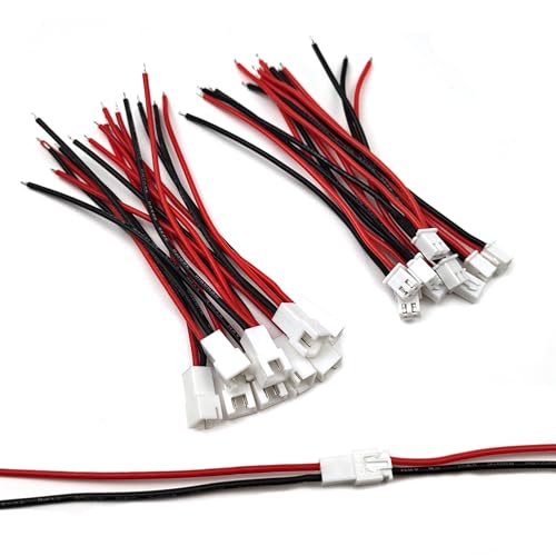 ZSDZFYLLK 10 Paare JST-XH 2.54mm 2 Pin Männlichen und Weiblichen Stecker mit 10cm 22 AWG Silikon Kabel Draht für winzige Drohne Batterie von ZSDZFYLLK