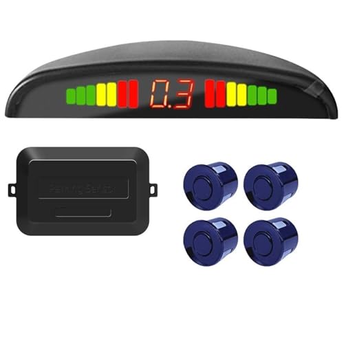 RüCkwäRtsparkhilfe Parksensor-Set Für Autos 4 Sensoren 22 Mm Hintergrundbeleuchtung Display Rückfahrkamera 12 V 8 Farben Auto Parken Sensor(Blau) von ZSQGHGH