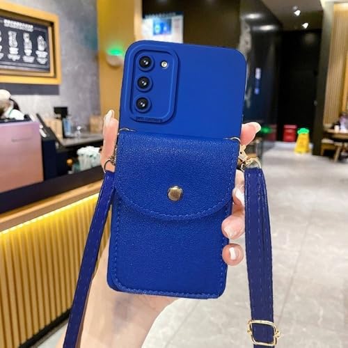 Crossbody-Kartensteckplatz-Taschenhalter-Hülle für Samsung Galaxy S24 S23 S22 S20 S21 Plus Ultra Fe Cord Silikonhülle, Blau, Für S21 Plus Crossbody-Kartensteckplatz-Taschenhalter-Hülle für Samsung Galaxy S24 S23 S22 S20 S21 Plus Ultra Fe Cord Silikonhülle, Blau, Für S21 Plus von ZSUFCBF