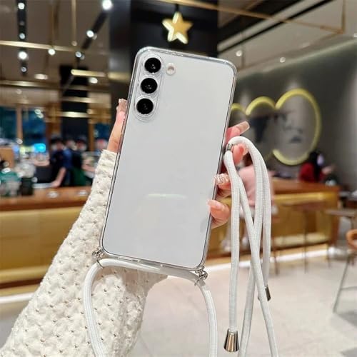 Crossbody-Lanyard-Cover in Bonbonfarbe für Samsung Galaxy S25 S24 S23 S22 S21 S20 FE Plus Note 20 Ultra, weiche Silikon-TPU-Rückseite, transparent, für Samsung S24 FE von ZSUFCBF