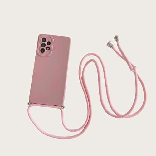 Crossbody-Lanyard-Hülle für Samsung Galaxy A13 A53 A33 A32 4G A52 A23 A73 A72 A04s A52s 5G 2022 Kordel-Silikonhülle, Pink, für A13 4G Crossbody-Lanyard-Hülle für Samsung Galaxy A13 A53 A33 A32 4G A52 A23 A73 A72 A04s A52s 5G 2022 Kordel-Silikonhülle, Pink, für A13 4G von ZSUFCBF