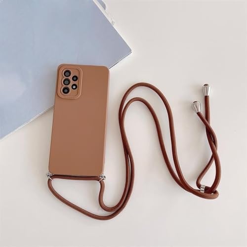 Crossbody-Lanyard-Silikonhülle für Samsung Galaxy A12 A51 A71 A22 4G 5G A03S M53 M52 M23 M33 A31 A21S A04 Kordelabdeckung, braun, für A51 4G Crossbody-Lanyard-Silikonhülle für Samsung Galaxy A12 A51 A71 A22 4G 5G A03S M53 M52 M23 M33 A31 A21S A04 Kordelabdeckung, braun, für A51 4G von ZSUFCBF