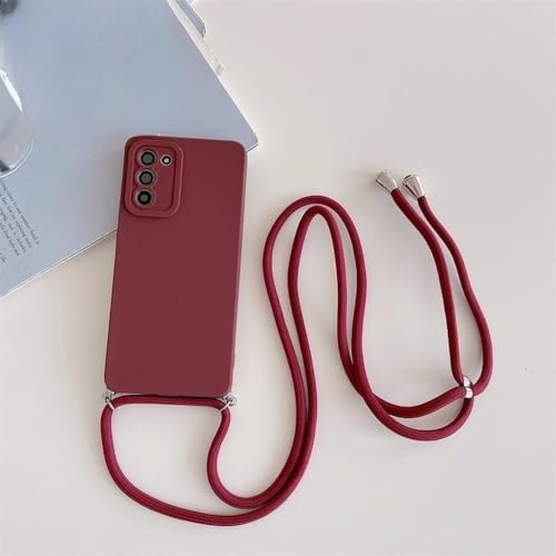 Crossbody-Lanyard-Silikonhülle für Samsung Galaxy S22 S21 S20 Fe S23 Plus Ultra 5g S20fe Strap Cord Cover, Weinrot, für A32 4G Crossbody-Lanyard-Silikonhülle für Samsung Galaxy S22 S21 S20 Fe S23 Plus Ultra 5g S20fe Strap Cord Cover, Weinrot, für A32 4G von ZSUFCBF