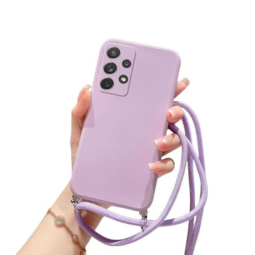 Für Samsung Galaxy S24 S23 S22 Ultra S21 S24 FE A52 A53 A54 A55 A16 5G S25 Ultra TPU-Silikon-Lanyard-Hülle Crossbody-Gurtabdeckung, Hellviolett, Für S22 Für Samsung Galaxy S24 S23 S22 Ultra S21 S24 FE A52 A53 A54 A55 A16 5G S25 Ultra TPU-Silikon-Lanyard-Hülle Crossbody-Gurtabdeckung, Hellviolett, Für S22 von ZSUFCBF