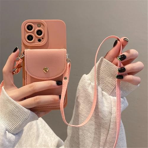 ZSUFCBF Brieftaschen-Handyhülle aus Leder mit Umhängeband und Lanyard für iPhone 16 11 15 13 Pro Max X XS XR 7 8 Plus SE, luxuriöse Kartenhalter-Abdeckung, Pink, für iPhone 16 Plus ZSUFCBF Brieftaschen-Handyhülle aus Leder mit Umhängeband und Lanyard für iPhone 16 11 15 13 Pro Max X XS XR 7 8 Plus SE, luxuriöse Kartenhalter-Abdeckung, Pink, für iPhone 16 Plus von ZSUFCBF