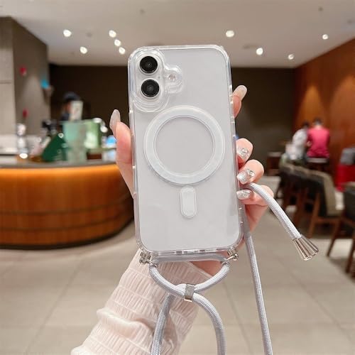 ZSUFCBF Crossboby Halskette Kordel Seil Klare magnetische Handyhülle für iPhone 16 12 13 14 15 Pro Max 11 XS 8 7 Plus Cover, X2, Für iPhone 15 ZSUFCBF Crossboby Halskette Kordel Seil Klare magnetische Handyhülle für iPhone 16 12 13 14 15 Pro Max 11 XS 8 7 Plus Cover, X2, Für iPhone 15 von ZSUFCBF