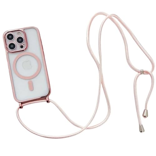 ZSUFCBF Crossboby Lanyard Plating Clear Phone Case für iPhone 16 15 14 13 12 11 Pro Max Magnetische Halskette Kordelbandabdeckung, R Gold, Für iPhone 12 Pro ZSUFCBF Crossboby Lanyard Plating Clear Phone Case für iPhone 16 15 14 13 12 11 Pro Max Magnetische Halskette Kordelbandabdeckung, R Gold, Für iPhone 12 Pro von ZSUFCBF