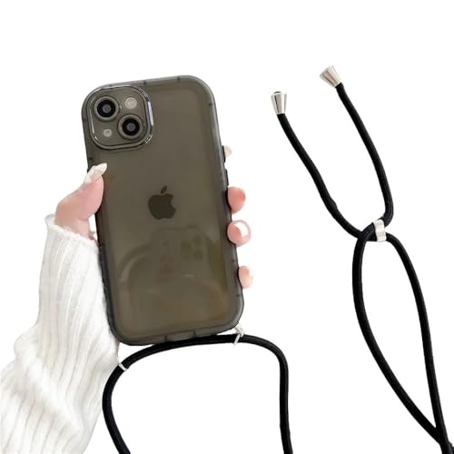 ZSUFCBF Crossbody-Halskette mit Lanyard, Candy, transparente, weiche Hülle für iPhone 15 13 14 12 11 Pro Max XS XR 7 8 Plus, klare, stoßfeste Hülle, Schwarz, für iPhone 15ProMax ZSUFCBF Crossbody-Halskette mit Lanyard, Candy, transparente, weiche Hülle für iPhone 15 13 14 12 11 Pro Max XS XR 7 8 Plus, klare, stoßfeste Hülle, Schwarz, für iPhone 15ProMax von ZSUFCBF