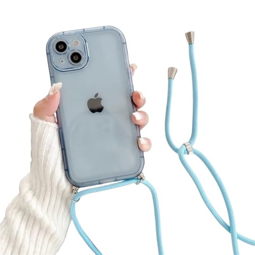 ZSUFCBF Crossbody-Halskette mit Lanyard, Candy, transparente, weiche Hülle für iPhone 15 13 14 12 11 Pro Max XS XR 7 8 Plus, klare, stoßfeste Hülle, blau, für iPhone 12 ZSUFCBF Crossbody-Halskette mit Lanyard, Candy, transparente, weiche Hülle für iPhone 15 13 14 12 11 Pro Max XS XR 7 8 Plus, klare, stoßfeste Hülle, blau, für iPhone 12 von ZSUFCBF