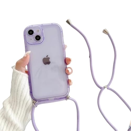 ZSUFCBF Crossbody-Halskette mit Lanyard, Candy, transparente, weiche Hülle für iPhone 15 13 14 12 11 Pro Max XS XR 7 8 Plus, transparente, stoßfeste Hülle, lila, für iPhone 15 ZSUFCBF Crossbody-Halskette mit Lanyard, Candy, transparente, weiche Hülle für iPhone 15 13 14 12 11 Pro Max XS XR 7 8 Plus, transparente, stoßfeste Hülle, lila, für iPhone 15 von ZSUFCBF