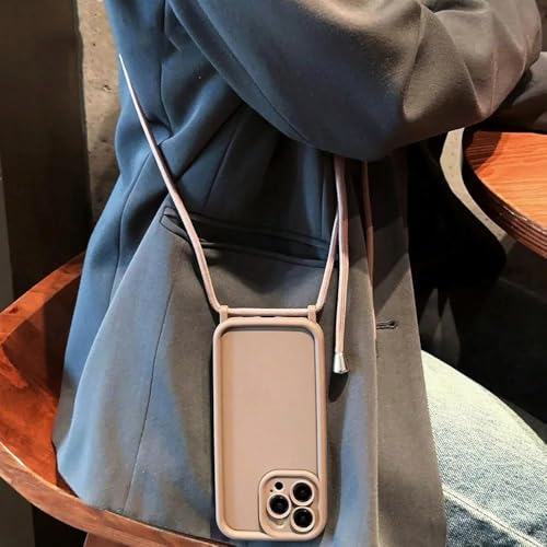 ZSUFCBF Crossbody-Halskette mit Lanyard-Gurt, weiche Silikon-Handyhülle für iPhone 16 15 14 Pro Max 13 12 11 X XS XR 7 Plus, einfarbige Hülle, Khaki, für iPhone 11 ZSUFCBF Crossbody-Halskette mit Lanyard-Gurt, weiche Silikon-Handyhülle für iPhone 16 15 14 Pro Max 13 12 11 X XS XR 7 Plus, einfarbige Hülle, Khaki, für iPhone 11 von ZSUFCBF