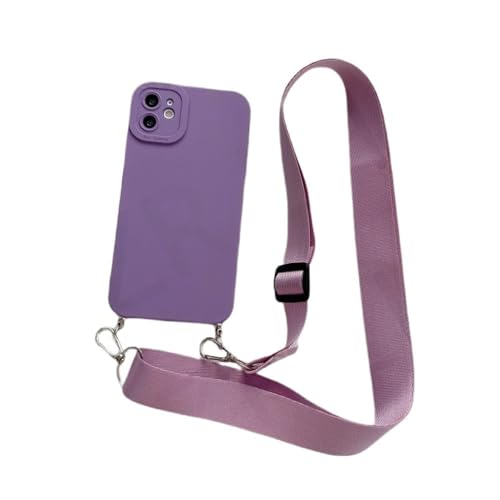 ZSUFCBF Crossbody-Halskette mit Lanyard-Kette, Handyhülle für iPhone 15 14 13 11 12 Pro Max XS X 7 8 Plus XR, Silikon-TPU-Hülle, Lila, Für iPhone 15 ZSUFCBF Crossbody-Halskette mit Lanyard-Kette, Handyhülle für iPhone 15 14 13 11 12 Pro Max XS X 7 8 Plus XR, Silikon-TPU-Hülle, Lila, Für iPhone 15 von ZSUFCBF