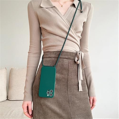 ZSUFCBF Crossbody-Halskette mit Lanyard-Kordel, flüssige Silikonhülle für iPhone 15 13 11 12 14 Pro Max XS XR X 8 7 Plus, Soft Candy Cover, D grün, für iPhone 14 Pro ZSUFCBF Crossbody-Halskette mit Lanyard-Kordel, flüssige Silikonhülle für iPhone 15 13 11 12 14 Pro Max XS XR X 8 7 Plus, Soft Candy Cover, D grün, für iPhone 14 Pro von ZSUFCBF
