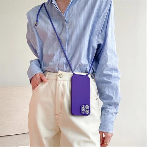 ZSUFCBF Crossbody-Halskette mit Lanyard-Kordel, flüssige Silikonhülle für iPhone 15 13 11 12 14 Pro Max XS XR X 8 7 Plus, Soft Candy Cover, D lila, für iPhone 15 ZSUFCBF Crossbody-Halskette mit Lanyard-Kordel, flüssige Silikonhülle für iPhone 15 13 11 12 14 Pro Max XS XR X 8 7 Plus, Soft Candy Cover, D lila, für iPhone 15 von ZSUFCBF