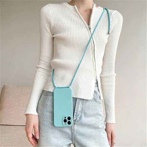 ZSUFCBF Crossbody-Halskette mit Lanyard-Kordel, flüssige Silikonhülle für iPhone 15 13 11 12 14 Pro Max XS XR X 8 7 Plus, Soft Candy Cover, M Blau, für iPhone 12 ProMax ZSUFCBF Crossbody-Halskette mit Lanyard-Kordel, flüssige Silikonhülle für iPhone 15 13 11 12 14 Pro Max XS XR X 8 7 Plus, Soft Candy Cover, M Blau, für iPhone 12 ProMax von ZSUFCBF