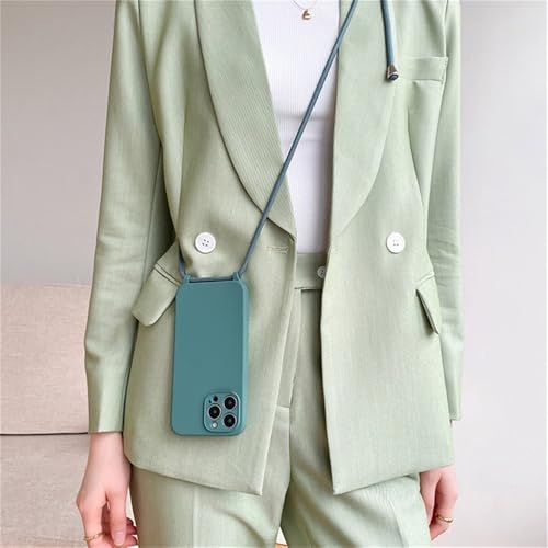 ZSUFCBF Crossbody-Halskette mit Lanyard-Kordel, flüssige Silikonhülle für iPhone 16 15 13 11 12 14 Pro Max XS XR X 8 7Plus, Soft Candy Cover, P Grün, für iPhone 13 Pro ZSUFCBF Crossbody-Halskette mit Lanyard-Kordel, flüssige Silikonhülle für iPhone 16 15 13 11 12 14 Pro Max XS XR X 8 7Plus, Soft Candy Cover, P Grün, für iPhone 13 Pro von ZSUFCBF