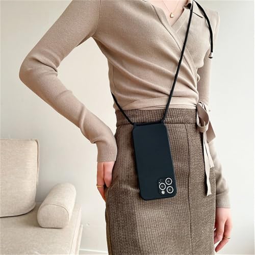 ZSUFCBF Crossbody-Halskette mit Lanyard-Kordel, flüssige Silikonhülle für iPhone 16 15 13 11 12 14 Pro Max XS XR X 8 7Plus, Soft Candy Cover, Schwarz, für iPhone 13 Pro ZSUFCBF Crossbody-Halskette mit Lanyard-Kordel, flüssige Silikonhülle für iPhone 16 15 13 11 12 14 Pro Max XS XR X 8 7Plus, Soft Candy Cover, Schwarz, für iPhone 13 Pro von ZSUFCBF