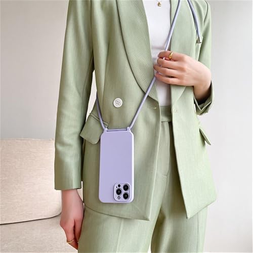 ZSUFCBF Crossbody-Halskette mit Lanyard-Kordel, flüssige Silikonhülle für iPhone 16 15 13 11 12 14 Pro Max XS XR X 8 7Plus, weiche Candy-Hülle, lila, für iPhone 12 ZSUFCBF Crossbody-Halskette mit Lanyard-Kordel, flüssige Silikonhülle für iPhone 16 15 13 11 12 14 Pro Max XS XR X 8 7Plus, weiche Candy-Hülle, lila, für iPhone 12 von ZSUFCBF