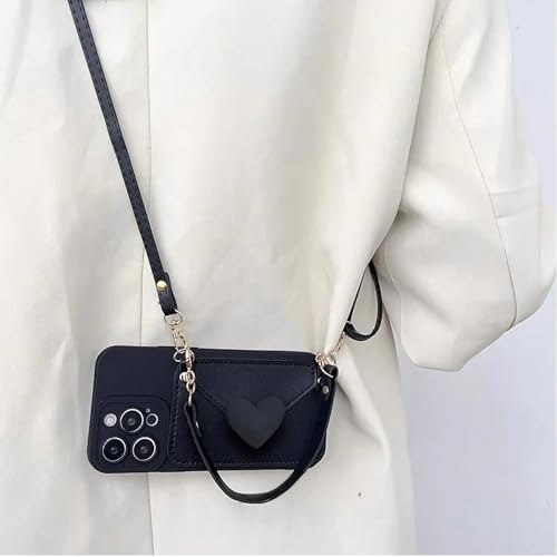 ZSUFCBF Crossbody-Lanyard-Halskettengurt-Kartenhalter-Handyhülle für iPhone 16 14 11 13 15 Pro Max Plus X XS Max Münzgeldbörsenhülle, Schwarz, Für iPhone 14Plus ZSUFCBF Crossbody-Lanyard-Halskettengurt-Kartenhalter-Handyhülle für iPhone 16 14 11 13 15 Pro Max Plus X XS Max Münzgeldbörsenhülle, Schwarz, Für iPhone 14Plus von ZSUFCBF