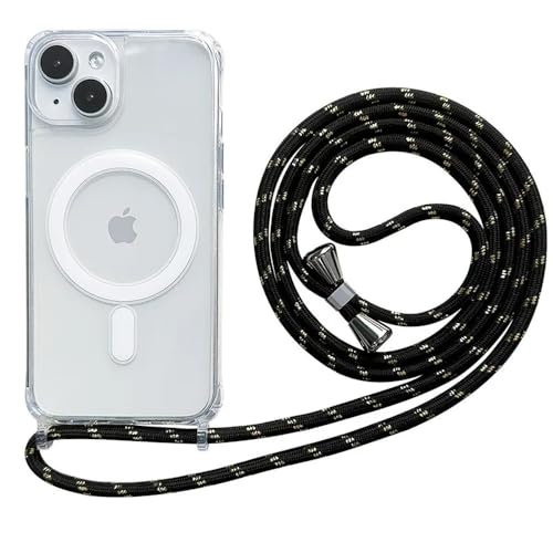 ZSUFCBF Crossbody Lanyard Klare Magnethülle für iPhone 16 15 Plus 14 13 12 Pro Max 11 Acryl-Hart-PC-Rückseite, B Gold, Für iPhone 14 ZSUFCBF Crossbody Lanyard Klare Magnethülle für iPhone 16 15 Plus 14 13 12 Pro Max 11 Acryl-Hart-PC-Rückseite, B Gold, Für iPhone 14 von ZSUFCBF