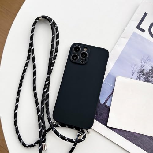 ZSUFCBF Crossbody-Lanyard-Silikonhülle für iPhone 15 11 12 13 14 Pro Max XR X XS 7 8 Plus Kordelseil-Halskettengurt Softcover, Schwarz, Für iPhone 7 Plus ZSUFCBF Crossbody-Lanyard-Silikonhülle für iPhone 15 11 12 13 14 Pro Max XR X XS 7 8 Plus Kordelseil-Halskettengurt Softcover, Schwarz, Für iPhone 7 Plus von ZSUFCBF