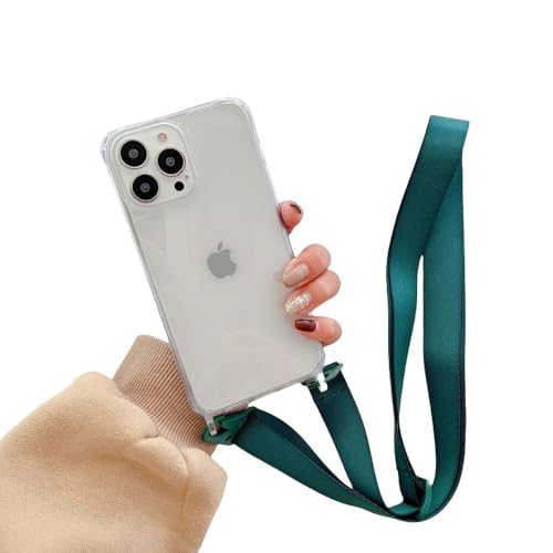 ZSUFCBF Crossbody-Schultergurt-Lanyard-Handyhülle für iPhone 11 12 13 14 15 16 Pro Max XR X XS 7 8 Plus Transparente stoßfeste Hülle, D grün, für iPhone 15 Pro ZSUFCBF Crossbody-Schultergurt-Lanyard-Handyhülle für iPhone 11 12 13 14 15 16 Pro Max XR X XS 7 8 Plus Transparente stoßfeste Hülle, D grün, für iPhone 15 Pro von ZSUFCBF