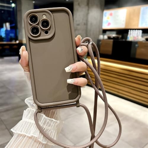 ZSUFCBF Handyhülle für iPhone 14 13 15 16 Pro Max 12 11 X XR XS 7 8 Plus SE 2020 2022 Crossbody Verstellbares Lanyard-Gurtseil Weiche Abdeckung, braun, für iPhone XR ZSUFCBF Handyhülle für iPhone 14 13 15 16 Pro Max 12 11 X XR XS 7 8 Plus SE 2020 2022 Crossbody Verstellbares Lanyard-Gurtseil Weiche Abdeckung, braun, für iPhone XR von ZSUFCBF