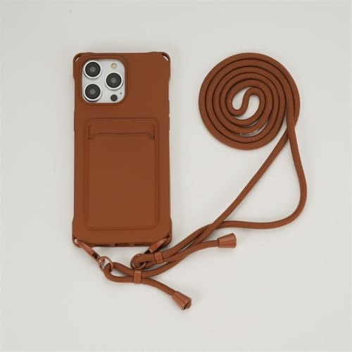 ZSUFCBF Lanyard-Hülle für iPhone 15 14 12 13 11 Pro Max Mini XS X XR 8 7 Plus Stoßfester Kartensteckplatzhalter Crossbody-Halskettengurtabdeckung, braun, für iPhone 16 Pro Max ZSUFCBF Lanyard-Hülle für iPhone 15 14 12 13 11 Pro Max Mini XS X XR 8 7 Plus Stoßfester Kartensteckplatzhalter Crossbody-Halskettengurtabdeckung, braun, für iPhone 16 Pro Max von ZSUFCBF