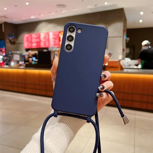 ZSUFCBF Luxuriöse, Matte, weiche Silikon-Crossbody-Hülle mit Halskette und Kordel für Samsung S24 S23 Ultra S22 Plus S21 S20 FE S11 S10 S9 S8 Cover, N Blau, für S11E ZSUFCBF Luxuriöse, Matte, weiche Silikon-Crossbody-Hülle mit Halskette und Kordel für Samsung S24 S23 Ultra S22 Plus S21 S20 FE S11 S10 S9 S8 Cover, N Blau, für S11E von ZSUFCBF