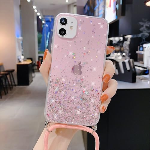 ZSUFCBF Mit Umhängeband, Seilkordel, durchsichtige Glitzerhülle für iPhone 11 12 13 14 15 Pro Max SE 2 2020 2022 Crossbody-Lanyard-Hülle, Pink, für iPhone 13 ZSUFCBF Mit Umhängeband, Seilkordel, durchsichtige Glitzerhülle für iPhone 11 12 13 14 15 Pro Max SE 2 2020 2022 Crossbody-Lanyard-Hülle, Pink, für iPhone 13 von ZSUFCBF