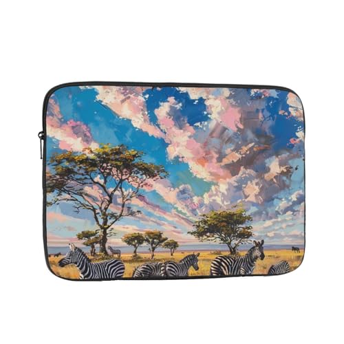 Laptop-Hülle mit Zebrawolkenmuster, 25,4 cm (10 Zoll), stoßfest, schützende Notebookhülle, Reise-Laptop-Tasche für von ZSUUGJ