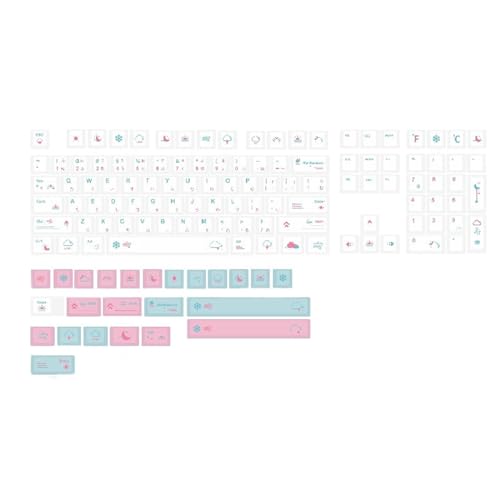 Weiße Tastenkappen, XDA-Profil-Tastenkappen-Set für Spiele, mechanische Tastaturen, DIY, nur personalisierte Tastenkappen, japanische 132 Tasten, Tastenkappen von ZSYTF